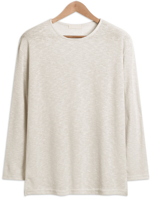 린넨 오버핏 시스루 여름 긴팔티 (ADD024)