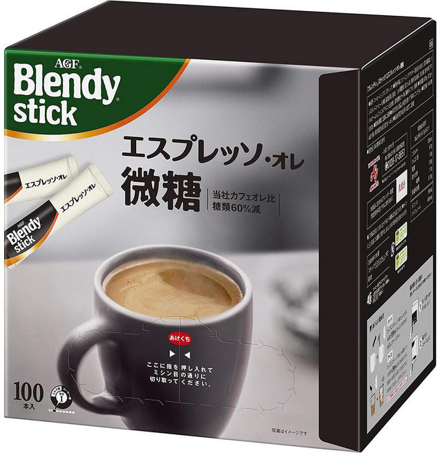 AGF (AGF) 일본직구 블렌디 스틱 에스프레소 올레 마이크로슈가 100개입 스틱커피, 사이즈