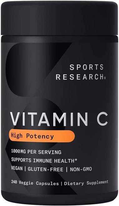 스포츠리서치 하이 포텐시 비타민 C 안티옥시던트 서포트 1000mg 베지 캡슐, 240정, 1개