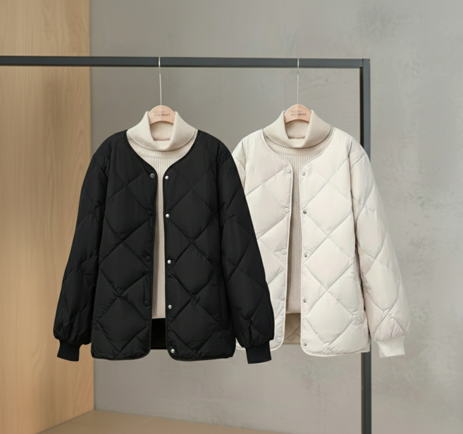 Shopflix 여성용 도톰푹신 패딩점퍼 오버핏 경량패딩 누빔점퍼 빅사이즈