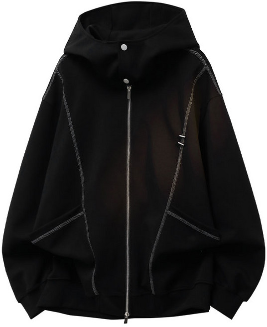 Asure 남성 봄 가을 루즈핏 캐주얼 카디건 후드 더블 집업 점퍼 자켓