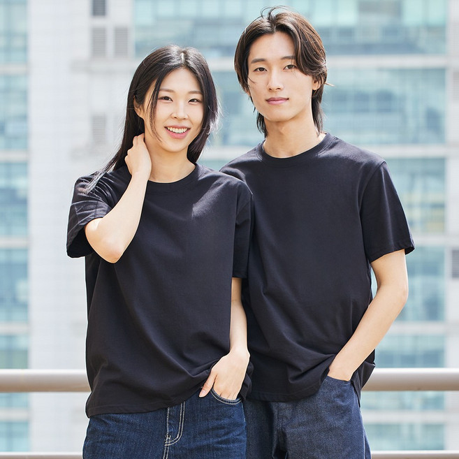 3장 세트 면 100% 남녀공용 반팔 티셔츠