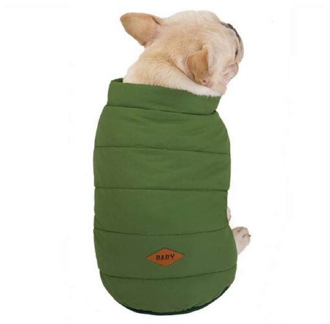 강아지패딩 XXL 플리스 겨울 산책 옷 애견 반려견 자켓 점퍼 올인원 발열 그린, 1개