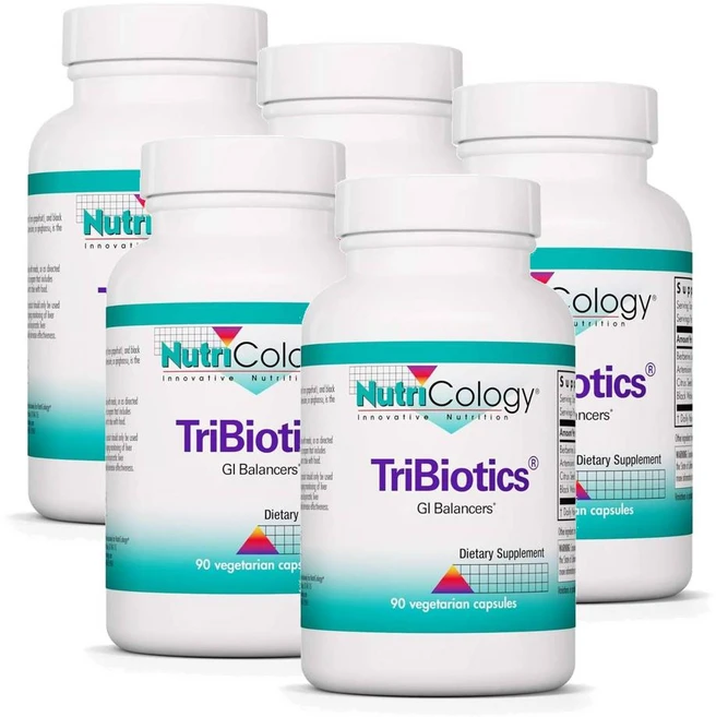 Nutricology TriBiotics 베지캡슐 90정, 5병 - 쿠팡