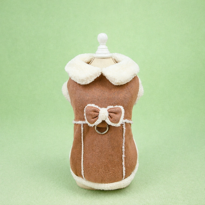 [푸들나무] 스윗리본 양털무스탕, 1개, 브라운