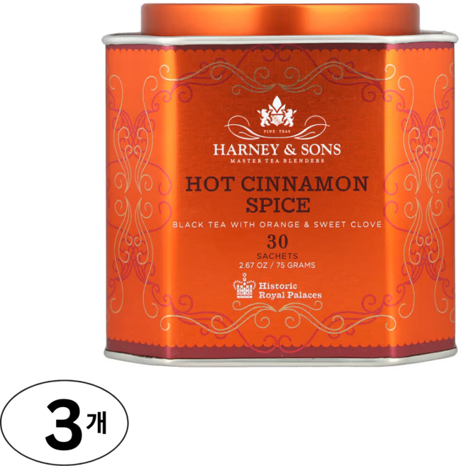 Harney & Sons 핫 시나몬 스파이스, 2.5g, 3개, 30개입