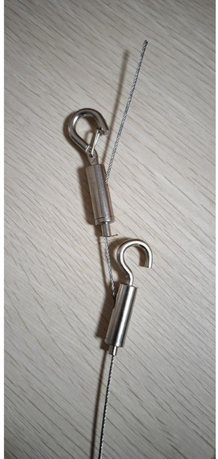 吊圖鈎 吊畫鋼索 雙安全鈎組, 1米半, 1個