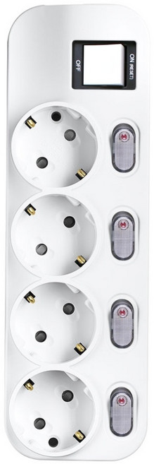 대성 국산 멀티탭 플러스탭 개별스위치 고용량 과부하차단 16A 250V, 개별 4구, 2.5M, 1개