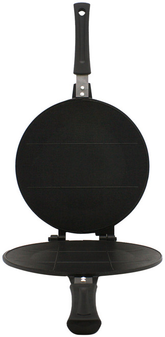 동우리빙아트 국내 제작 다용도 간식 만들기 납작 양면 후라이팬 _원형 누룽지팬, 1개, (가로)250mmX(세로)455mmX(높이)29mm