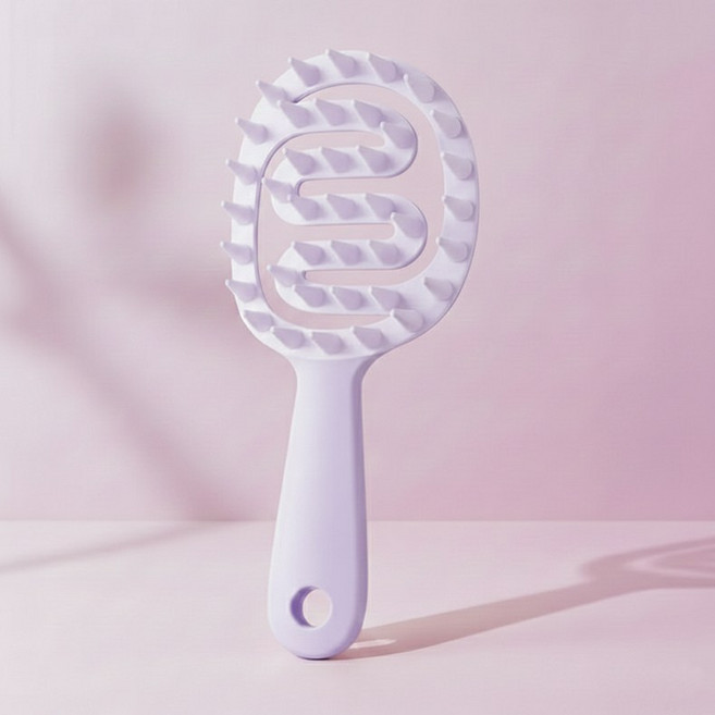 실리콘 샴푸브러쉬 두피마사지 브러쉬, 1개, 연보라