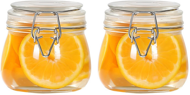 헬로키친 다용도 밀폐 유리병, 500ml, 2개