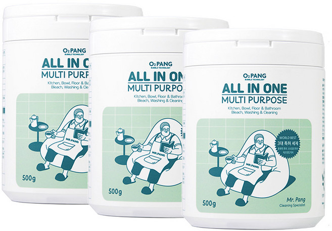 오투팡 다목적 세정제 친환경 주방 기름때제거 500g, 3개, 500ml