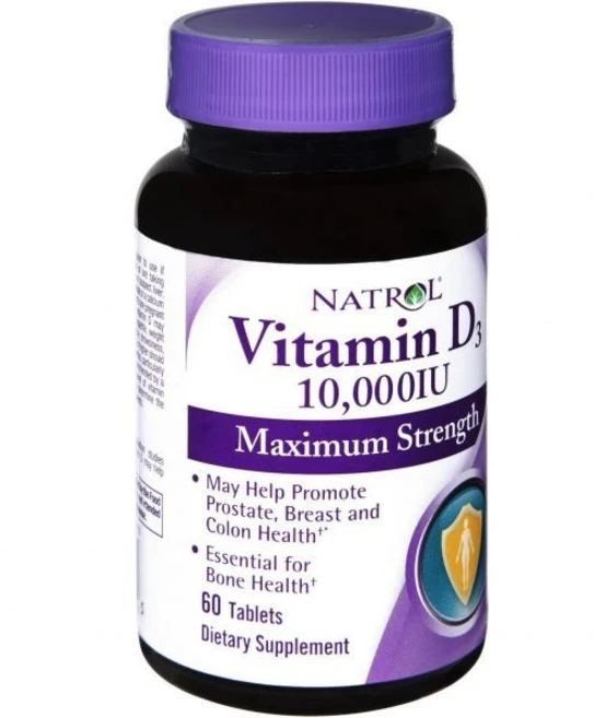 비타민D \"나트롤 비타민 D3 10000 u 정제 60 Ea (3팩)\", Unflavored, B462, 60정 - 쿠팡