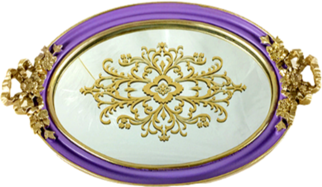 (아가토스) 북유럽스타일 장식품 화장품 주얼리 향수 거울 트레이, 퍼플