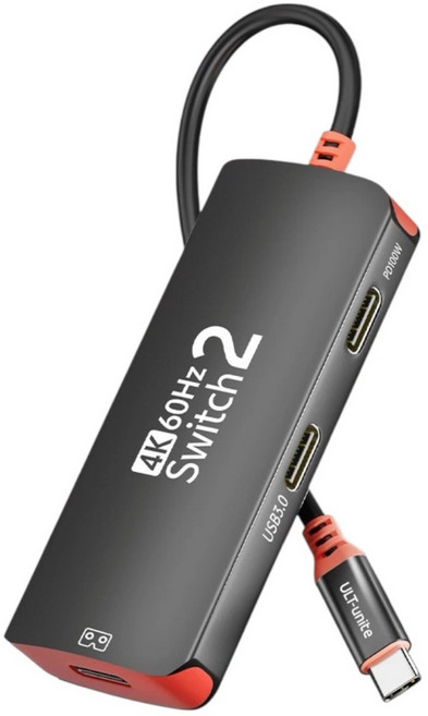 ULT-unite Switch 2 投屏轉換器 PD100W 邊玩邊充 AR眼鏡可用, 1個