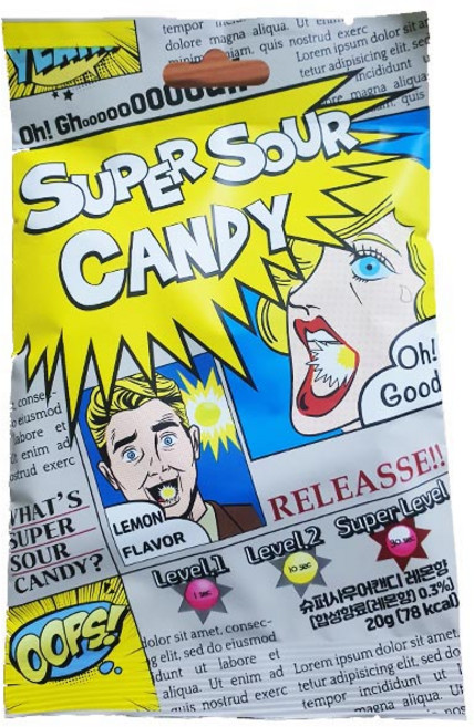 슈퍼 사우어 캔디 레몬향, 10개, 20g