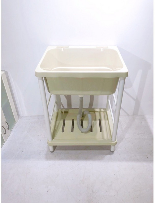 全新加深塑鋼洗衣水槽，附帶洗衣板，多功能洗手台，堅固耐用易清潔, 1個