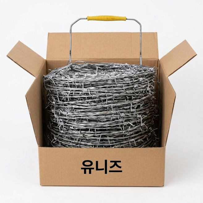 철조망 가시철조망 원형 울타리 담장 멧돼지 퇴치 고라니 철망 안전망 경계 펜스, 실버, 1개