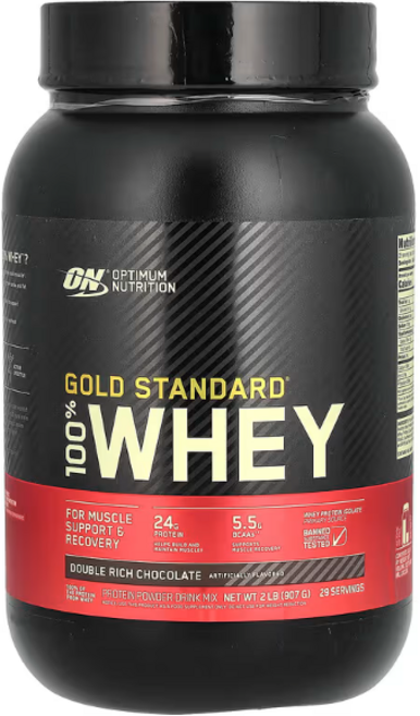 옵티멈뉴트리션 골드 스탠다드 유청 분리 단백질 보충제 더블 리치 초콜릿 맛, 907g, 1개