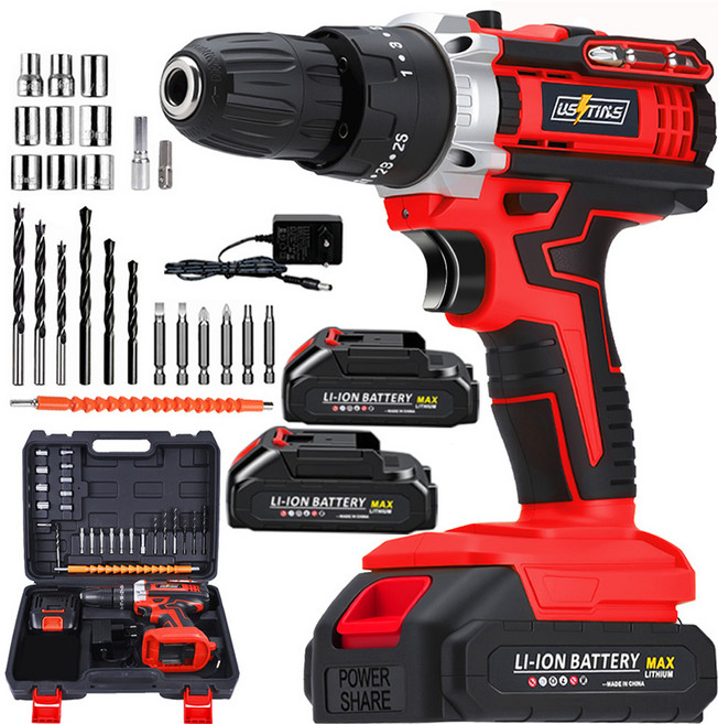 우스틴스 무선 충전식 전동공구드라이버, 본품+배터리 2개, 1세트