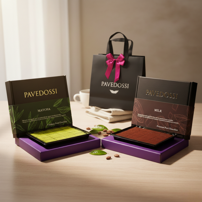 파베도씨] 말차&밀크 파베초콜릿 프랑스 수제 pave 생초콜렛 국산녹차 밀크UP, 380g, 1세트