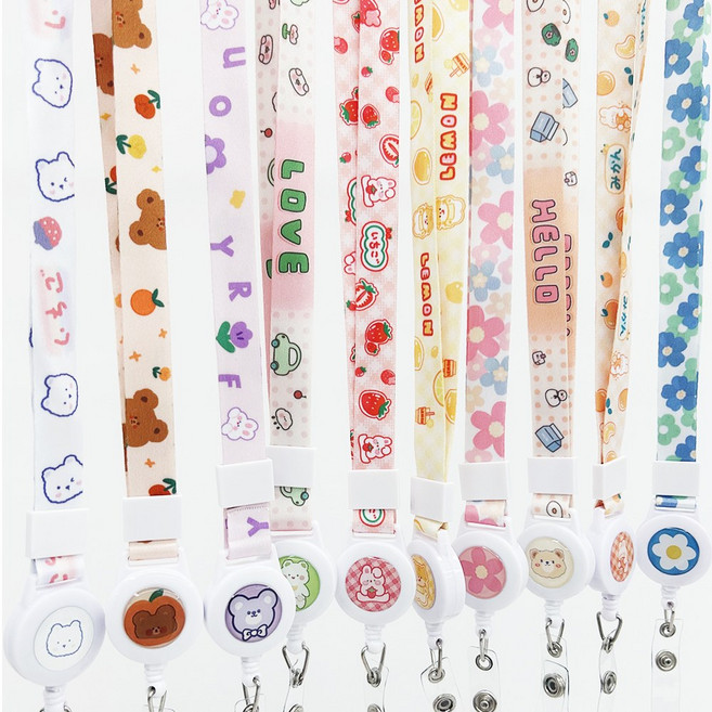 사원증목걸이줄 사원증목걸이 사원증 간호사 릴홀더 이름표목걸이줄 캐릭터명찰목걸이, 1개, 러브베어