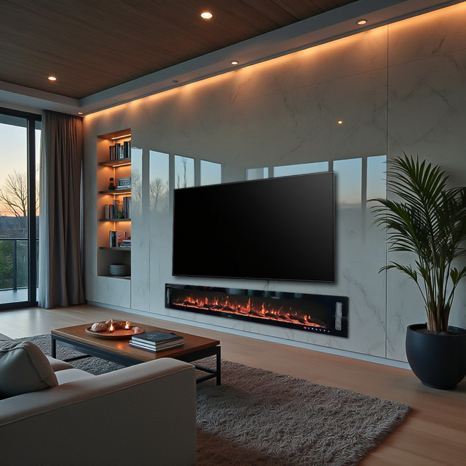 케이파이어 킹스턴71-3 거실 인테리어 전기벽난로 BEF-71BI(3) 매립형 10색불꽃 10색장작 1820mm