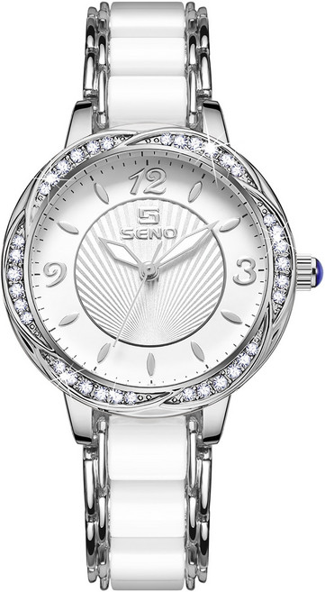 [베베코코]여성용 크리스탈 포인트 세라믹 밴드 손목시계