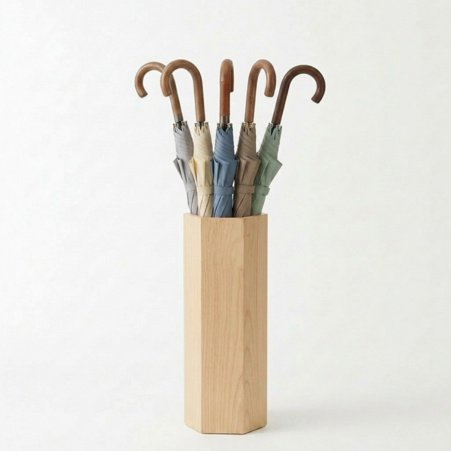 큰나무 가정 소형 사업장 인테리어 원목 육각우산꽂이, 원목색, 1개