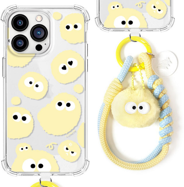 뭉치 핸드스트랩 세트 먼지 젤하드케이스 아이폰 12프로 13프로 맥스 14프로 맥스 폰스트랩