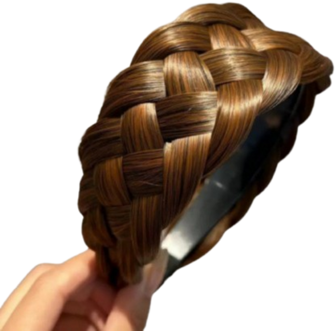 뜻밖에하루 꽈배기 머리띠 땋은 벼머리 가발 넓은 머리띠