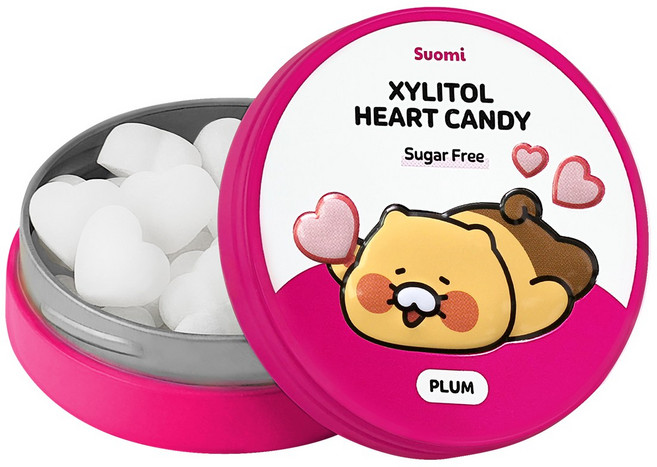 춘식이 자일리톨 하트 캔디 자두 핀란드 무설탕 사탕, 1개, 40g