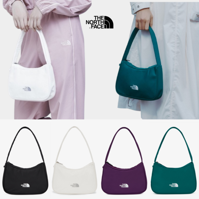 노스페이스 미니 나일론 호보 반달 백 내부 지퍼 포켓 여행용 가벼운 가방