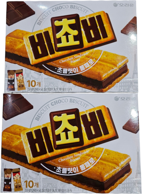 오리온 오리온비쵸비 통초콜릿비스킷, 250g, 2개