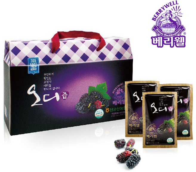 [베리웰] 고창 선운산농협 오디즙, 80ml, 30개