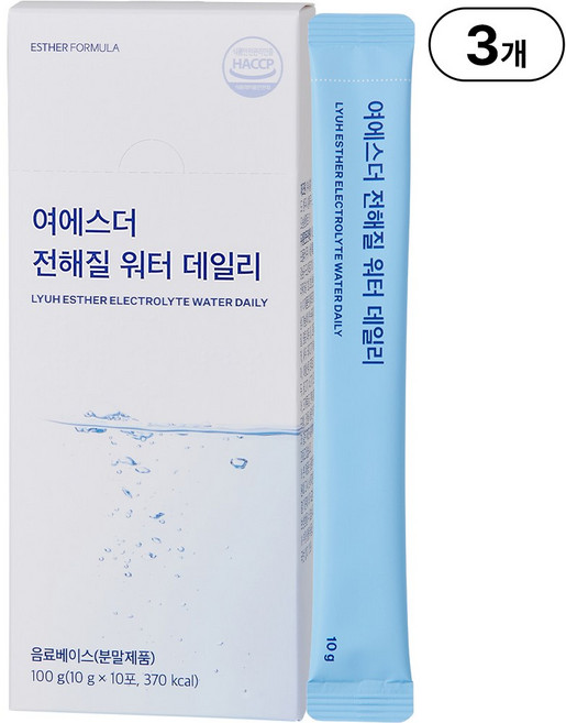 본사직영 여에스더 전해질 워터 데일리 l 비타민 x 아미노산 6종에 타우린까지 l 국민영양 프로젝트, 3개, 100g