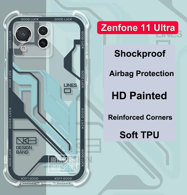 아수스 ROG 8 프로용 강화 모서리 소프트 TPU 충격 방지 에어백 케이스젠폰 11 울트라 케이스3 5 5S 6 7 용, 02 Zenfone11 Ultra
