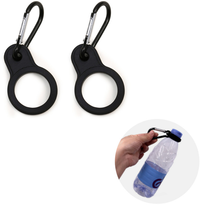 도나토르 카라비너 버클 휴대용 물통걸이2p, 2개, 블랙