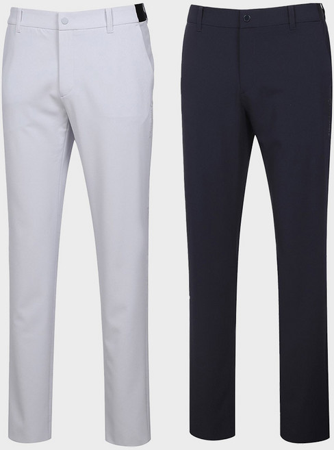 와이드앵글 남성 골프웨어 여름 골프 남자 밴딩바지 타공 배색 슬림핏 팬츠 WMM24332