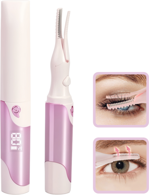 4단계 온도 히팅 뷰러 감온변색 속눈썹 고데기 C타입 충전식, 핑크-Pink