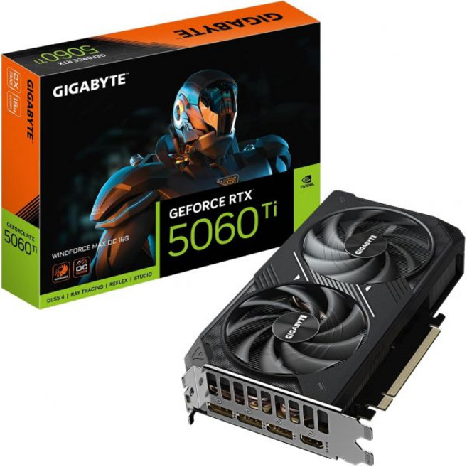 GIGABYTE GeForce RTX 5060 Ti WINDFORCE MAX OC 16G 그래픽 카드 16GB 128비트 GDDR7 PCIe 5.0 냉각 시스템 GV-N, RTX5060Ti|OC|MAX|16GB