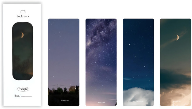 워너디스 미라이트 반투명 책갈피 4종 세트, 07 밤하늘, 1세트