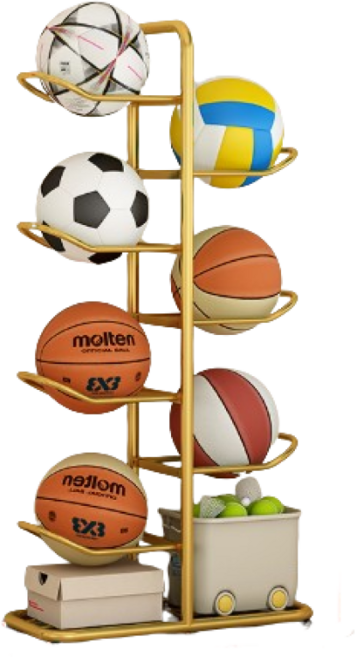 공거치대 축구공 보관함 농구공 정리대 정리함 받침대, 골드, 1개