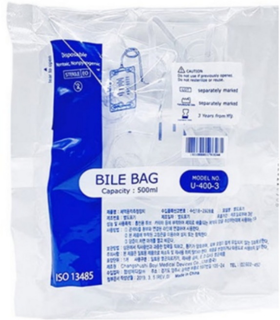 협성 바일백 500ml 일회용 HS-U-400-3 Bile bag Luer-Lock 커넥터