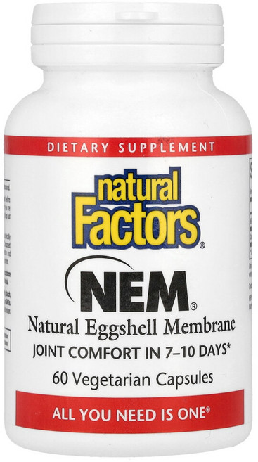 네추럴팩터스 NEM 에그쉘 멤브레인 난각막 60베지캡슐 계란껍질막 콘드로이틴 히알루론산, 60정, 1개