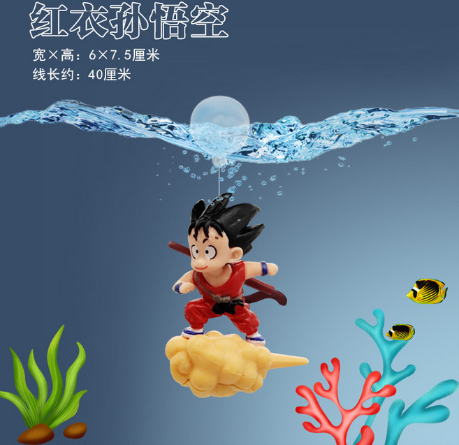 수족관 어항 피규어 장식 물에뜨는 모형 꾸미기 A 어항조경 꾸미기 장식품 귀여운, 24_레드 옷 손오공
