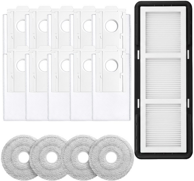 별제이 삼성 비스포크 Ai 스팀 제트봇 호환 먼지봉투 10P + 모터필터 1EA+ 물걸레 4P 소모품 세트, 1세트, 먼지봉투 10p + 모터필터 1EA + AI물걸레 4p