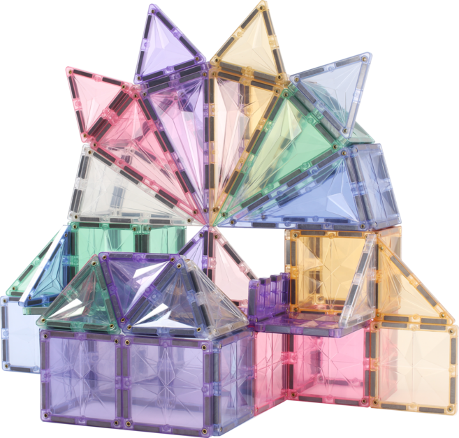 비컴비 MNTL 스타 맥타일즈 108pcs (파스텔 컬러) 자석 블럭 교구 소근육발달 색감놀이 창의력 장난감, 1개