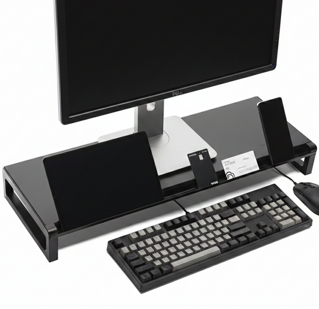 스톤힐 MS-01 멀티홈 메탈 와이드 모니터 받침대 (폰 태블릿 거치형), 1개, 블랙 (560_8)