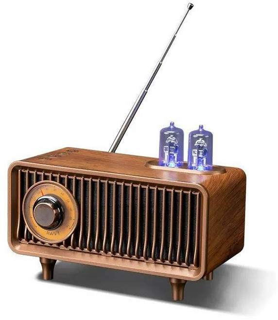 클래식 진공관 라디오 블루투스 스피커 아날로그 빈티지 앰프 인테리어, B9xx 페어 골드 + 메모리 카드